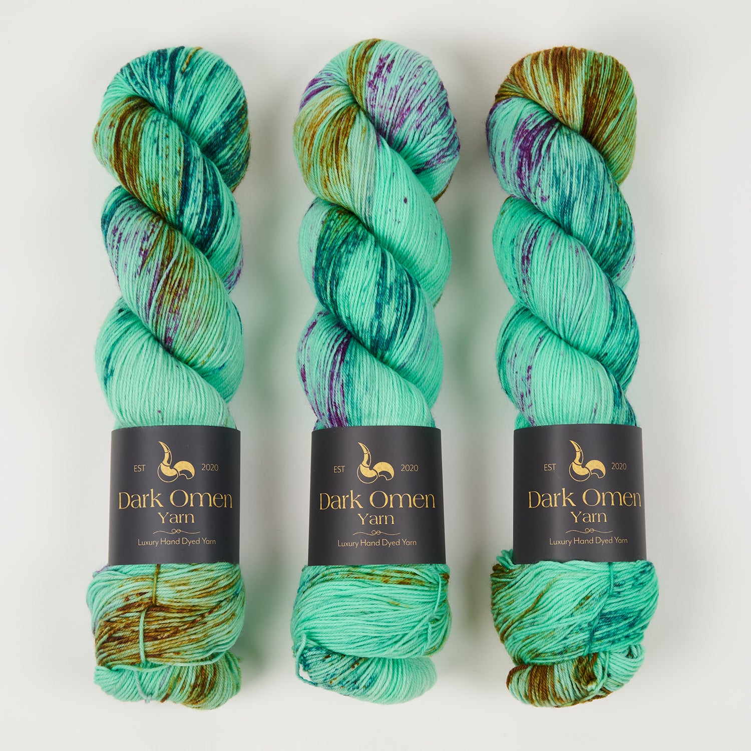 Dark Omen Yarn MERINO SOCK - DRYAD Merino wool Nylon Fingering green Yarn