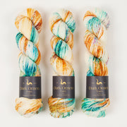 Dark Omen Yarn MERINO SOCK - LIFE'S A BEACH Merino wool Nylon Fingering multicolour orange green Yarn