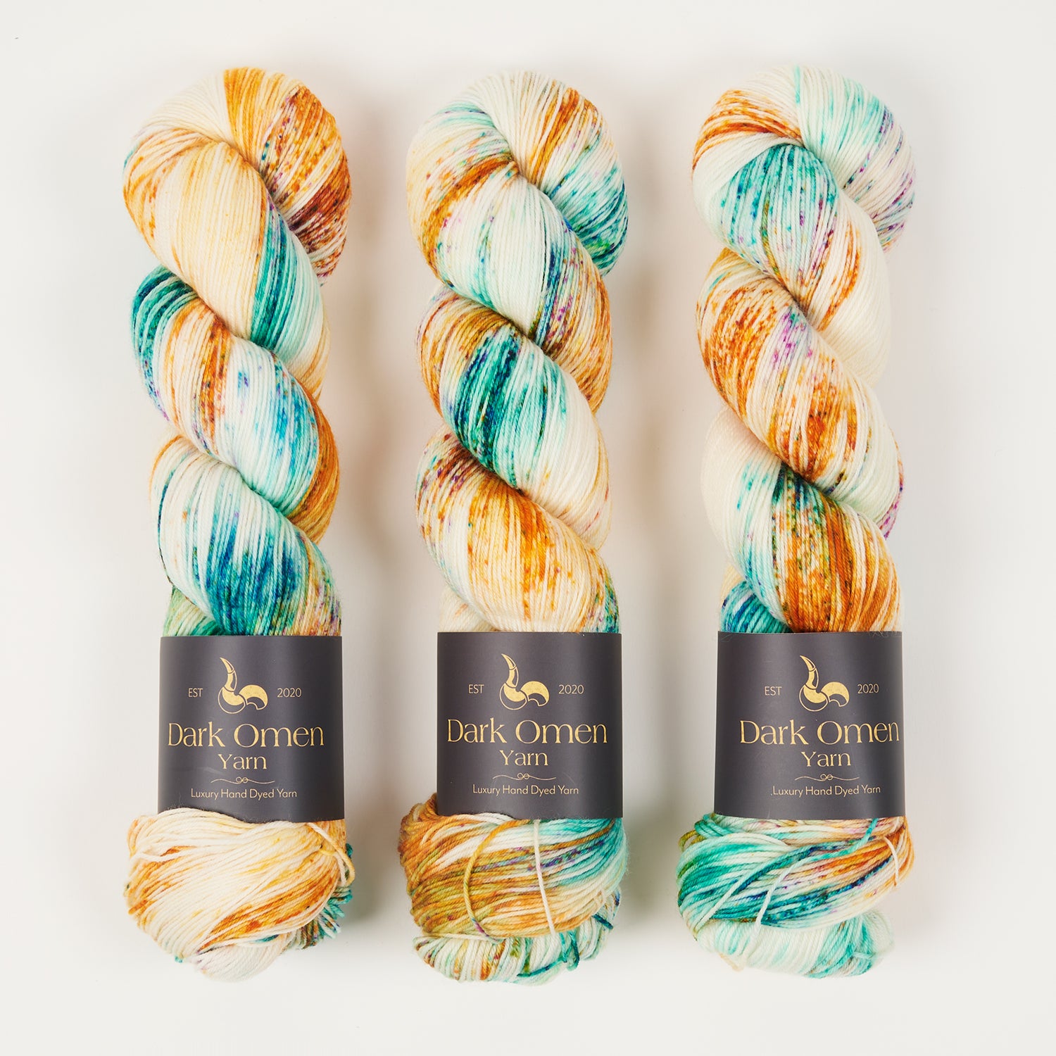 Dark Omen Yarn MERINO SOCK - LIFE'S A BEACH Merino wool Nylon Fingering multicolour orange green Yarn