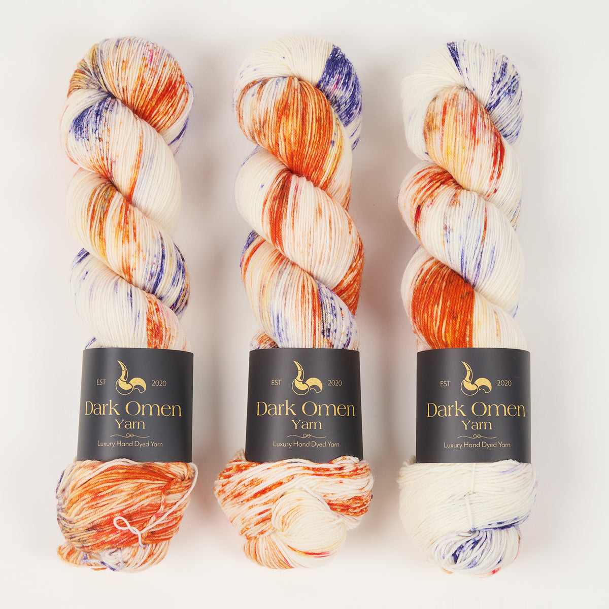Dark Omen Yarn MERINO SOCK - METAMORPH Merino wool Nylon Fingering multicolour cream Yarn