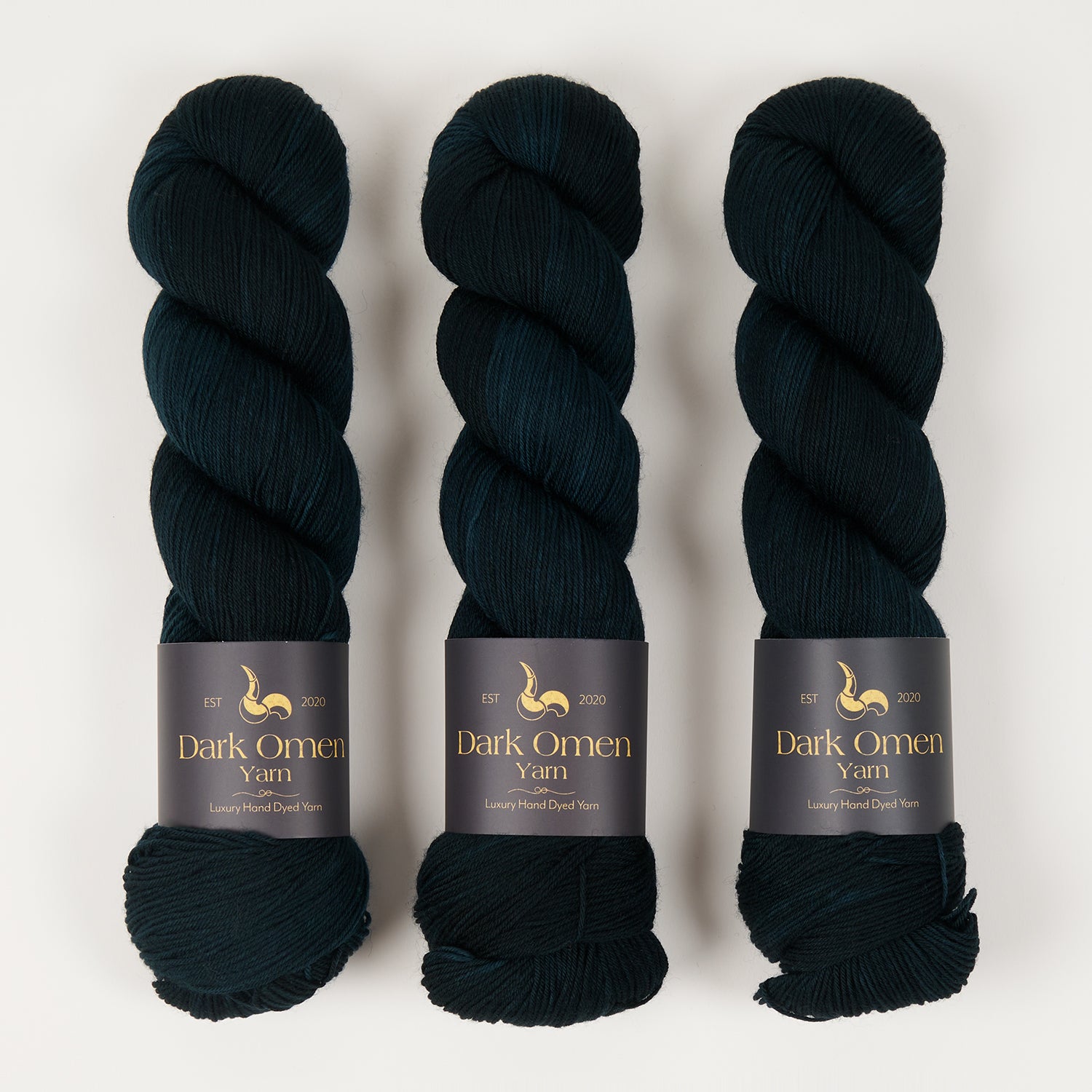Dark Omen Yarn MERINO SOCK - OBERON Merino wool Nylon Fingering blue Yarn