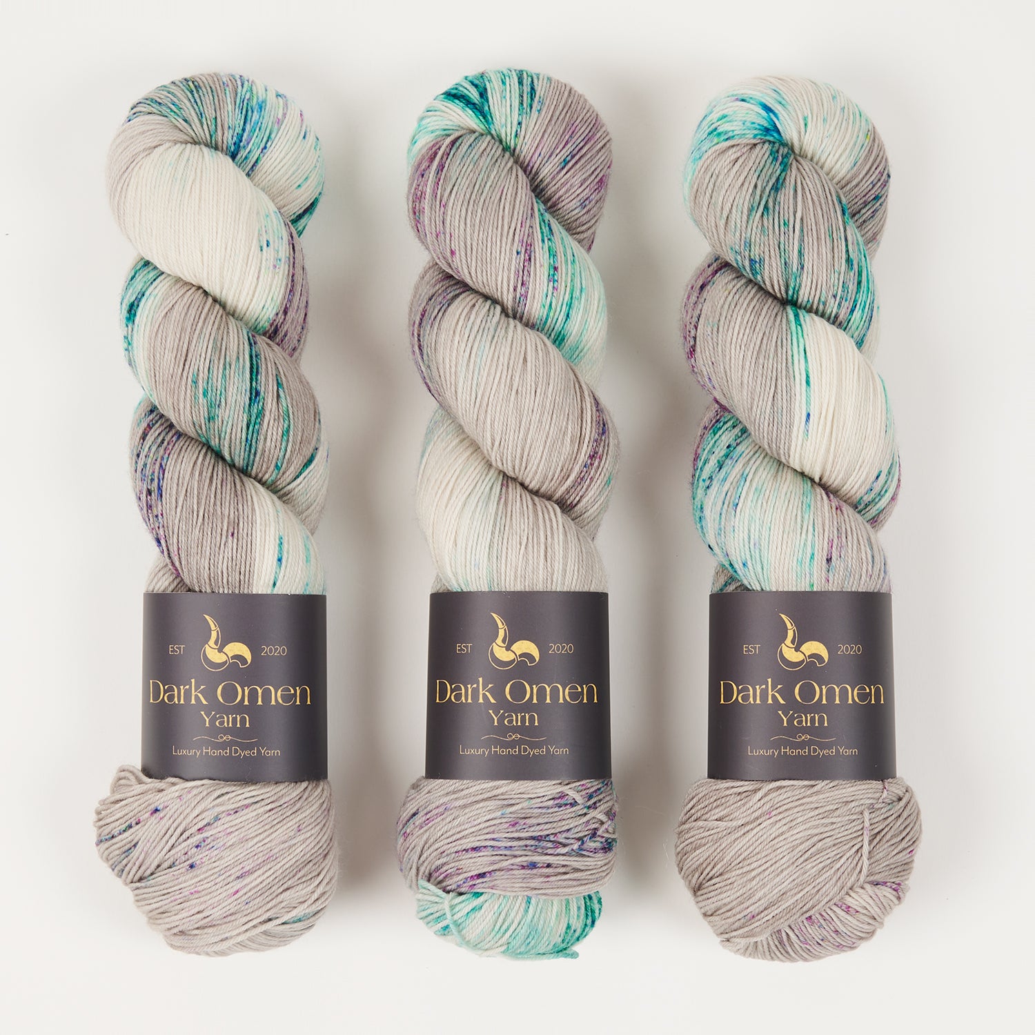 Dark Omen Yarn MERINO SOCK - REJUVENATE Merino wool Nylon Fingering grey Yarn