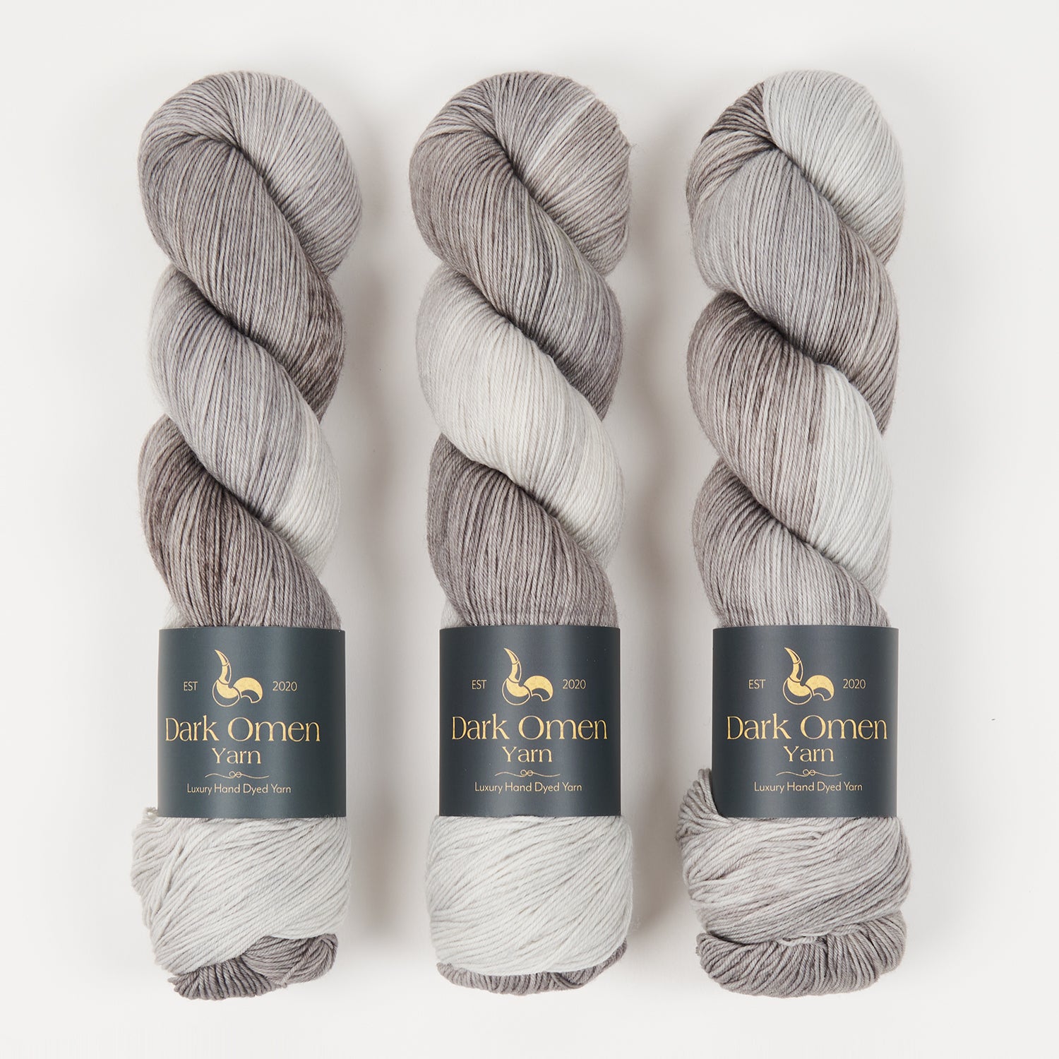 Dark Omen Yarn MERINO SOCK - WHISPER Merino wool Nylon Fingering grey Yarn