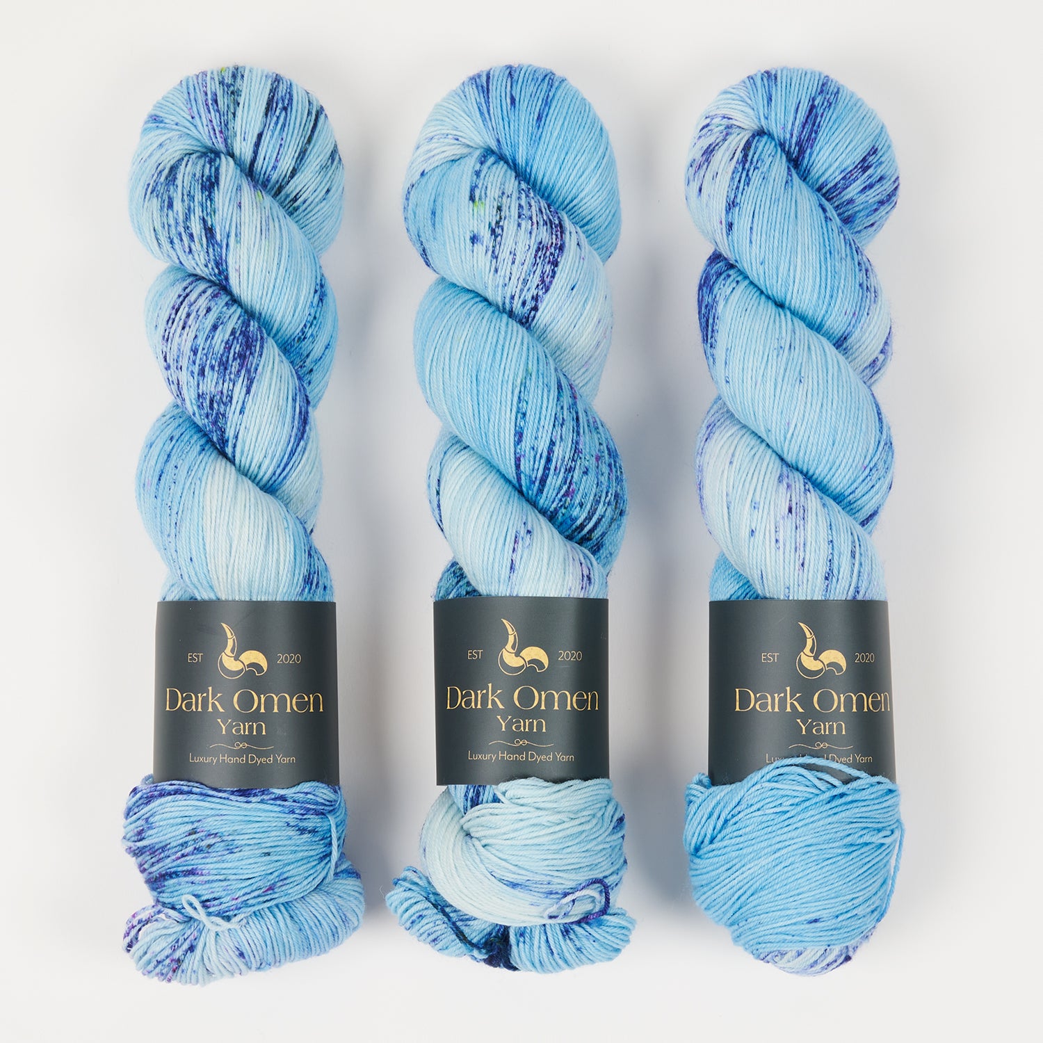 Dark Omen Yarn MERINO SOCK - ZORN Merino wool Nylon Fingering blue Yarn