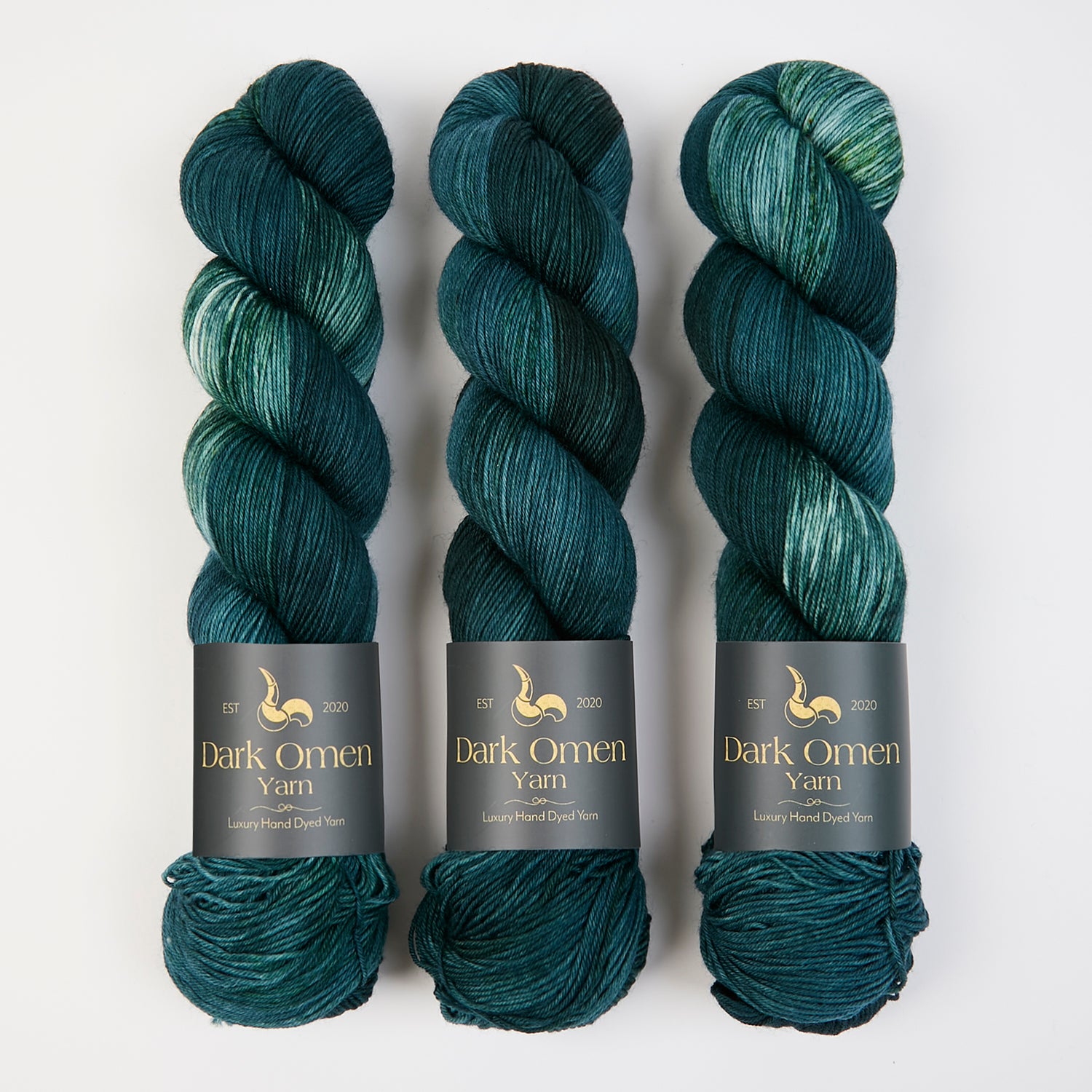 Dark Omen Yarn MERINO SOCK - AMSTERDAM Merino wool Nylon Fingering green Yarn