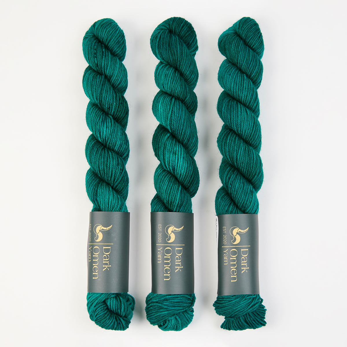 Dark Omen Yarn MERINO SOCK MINI - BEJEWELED Merino wool Nylon Fingering green Yarn