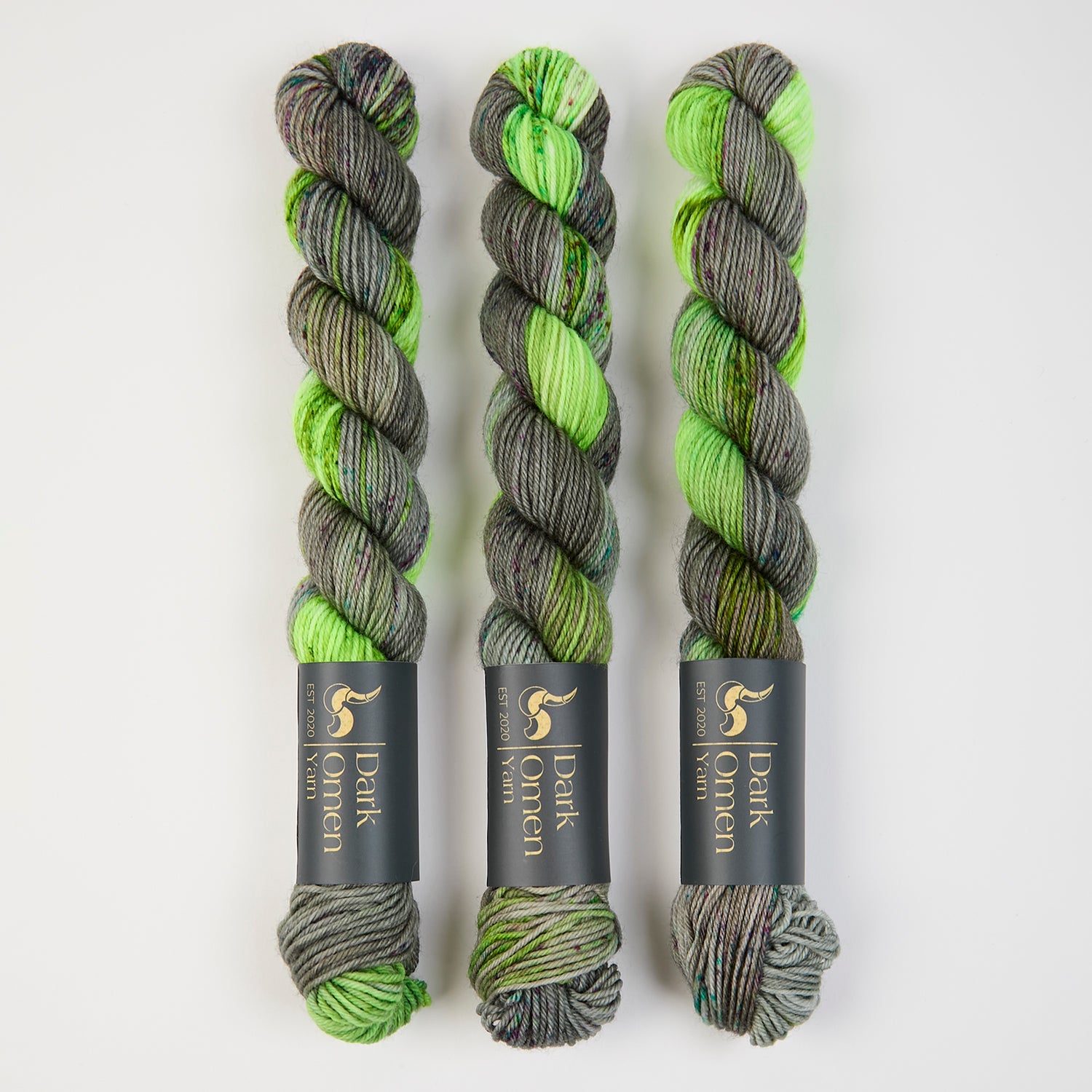 Dark Omen Yarn MERINO SOCK MINI - CORRUPTION Merino wool Nylon Fingering green neon Yarn