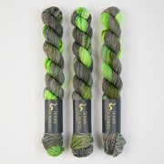 Dark Omen Yarn MERINO SOCK MINI - CORRUPTION Merino wool Nylon Fingering green neon Yarn