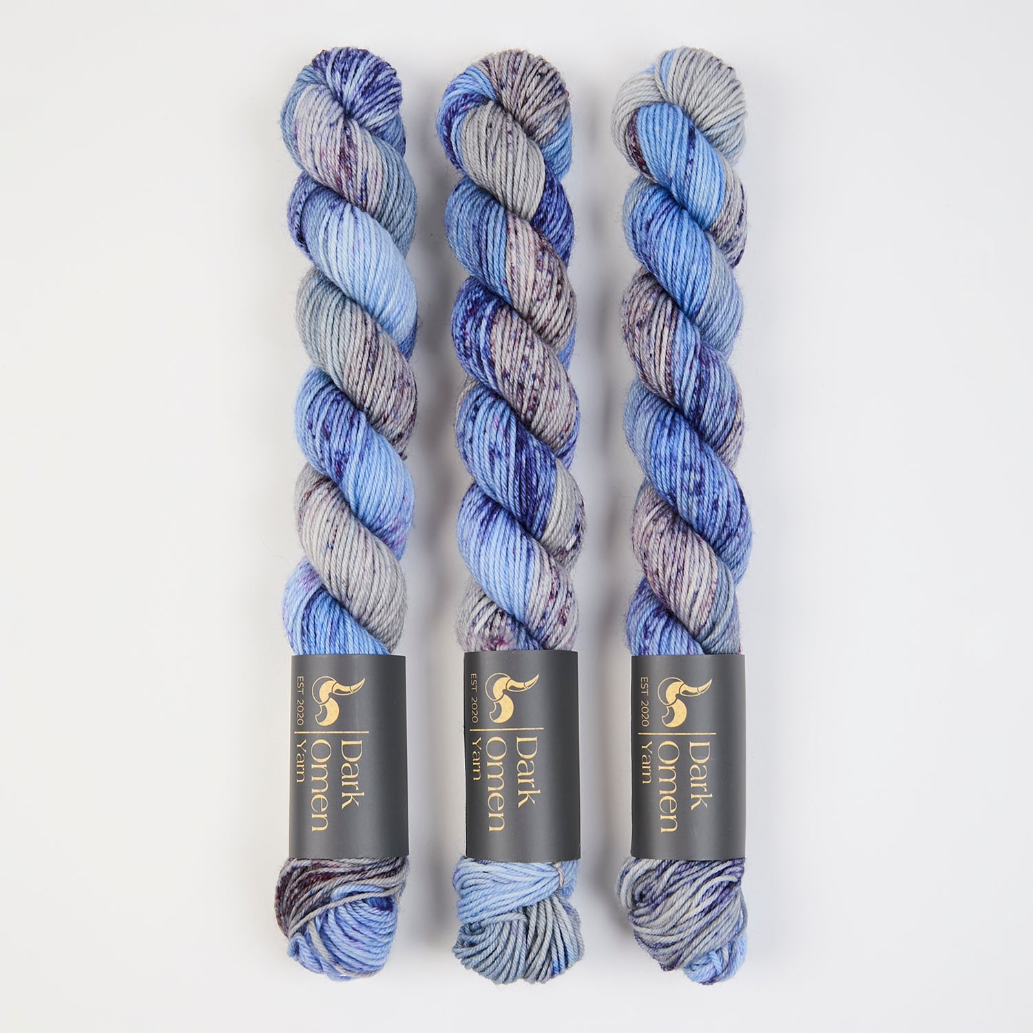 Dark Omen Yarn MERINO SOCK MINI - COSMIC REAVER Merino wool Nylon Fingering blue grey Yarn
