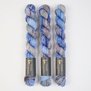 Dark Omen Yarn MERINO SOCK MINI - COSMIC REAVER Merino wool Nylon Fingering blue grey Yarn
