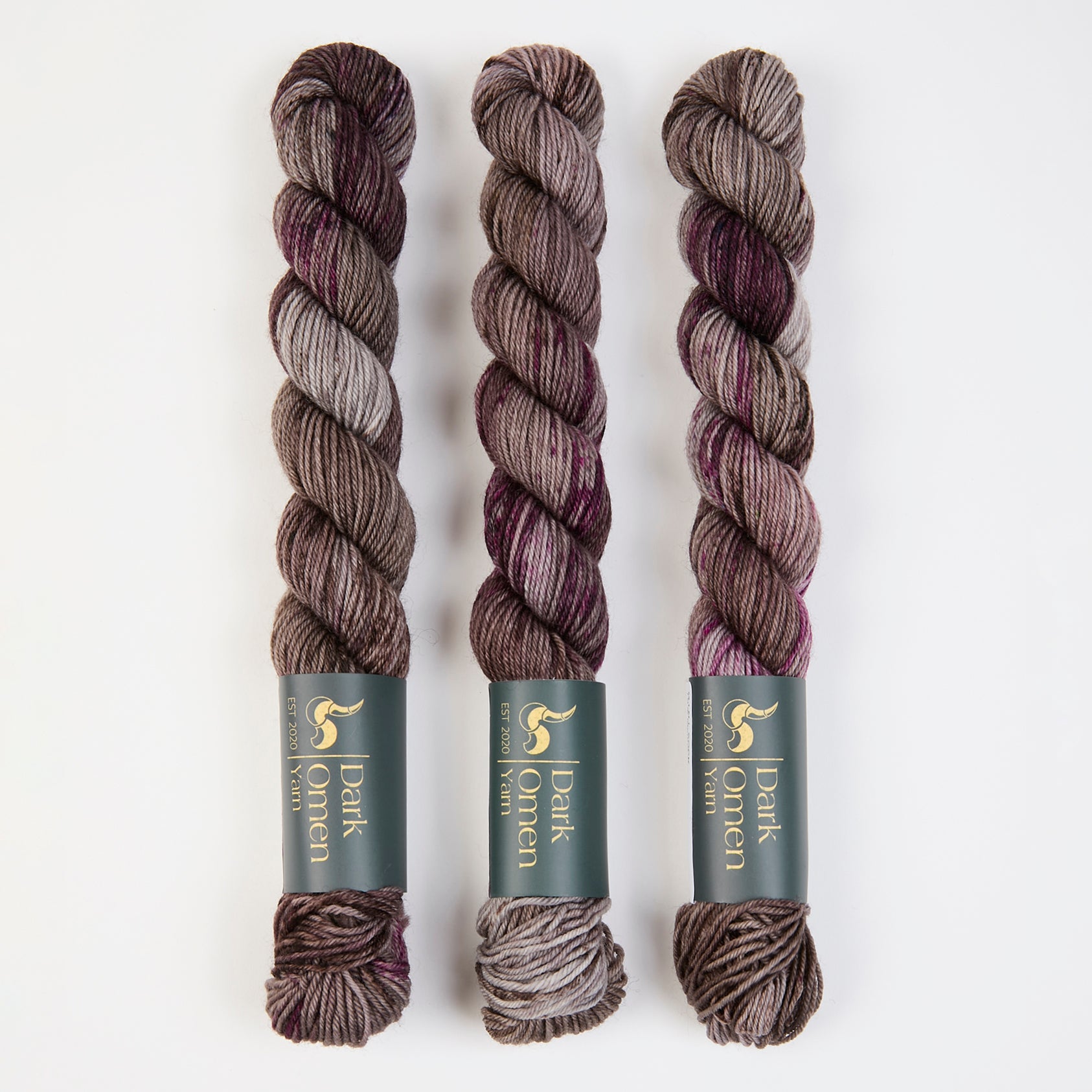 Dark Omen Yarn MERINO SOCK MINI - OLD GOD Merino wool Nylon Fingering purple brown Yarn