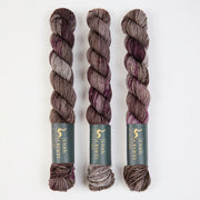 Dark Omen Yarn MERINO SOCK MINI - OLD GOD Merino wool Nylon Fingering purple brown Yarn