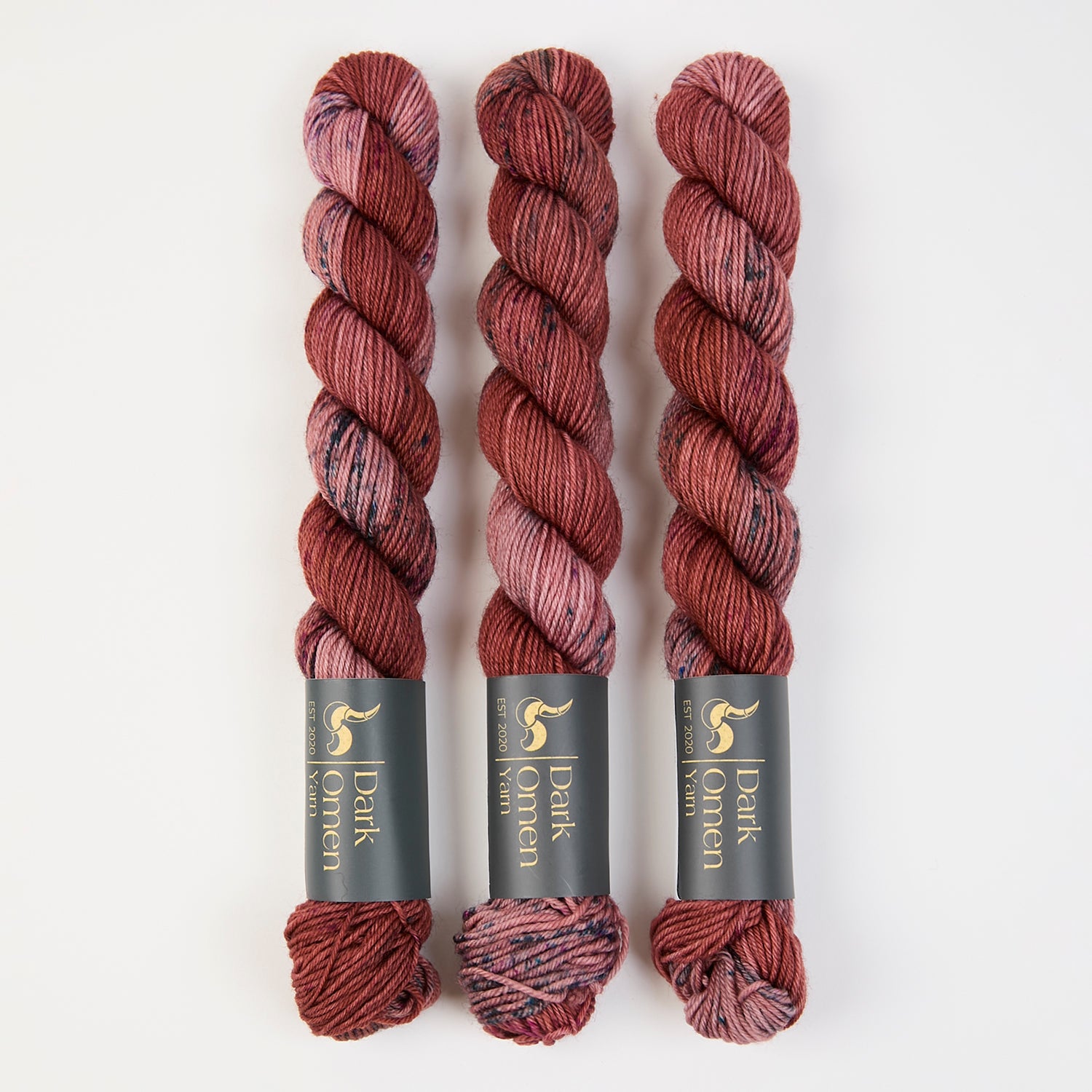Dark Omen Yarn MERINO SOCK MINI - PANDEMONIUM Merino wool Nylon Fingering brown pink Yarn