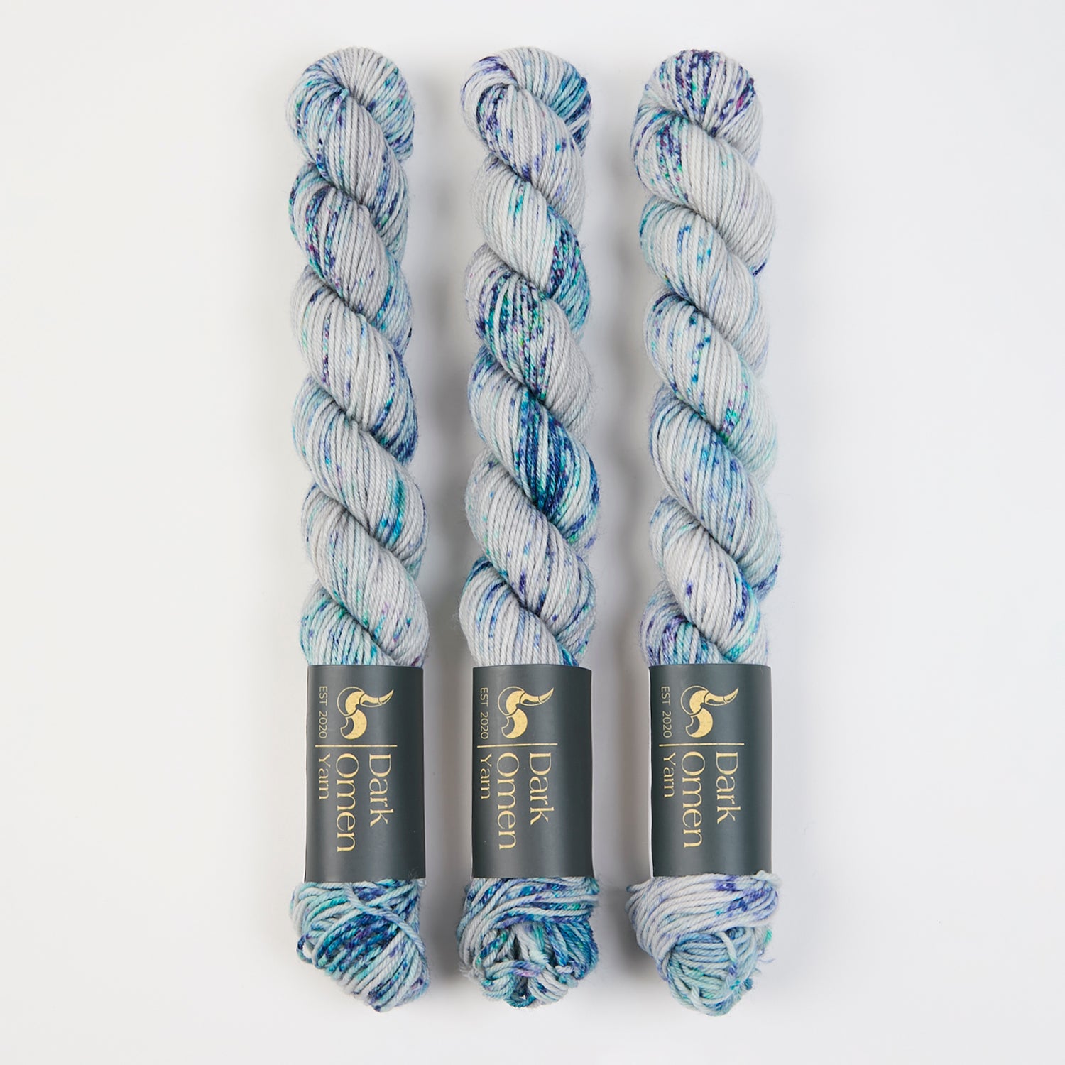Dark Omen Yarn MERINO SOCK MINI - PLANETARIUM Merino wool Nylon Fingering grey blue Yarn