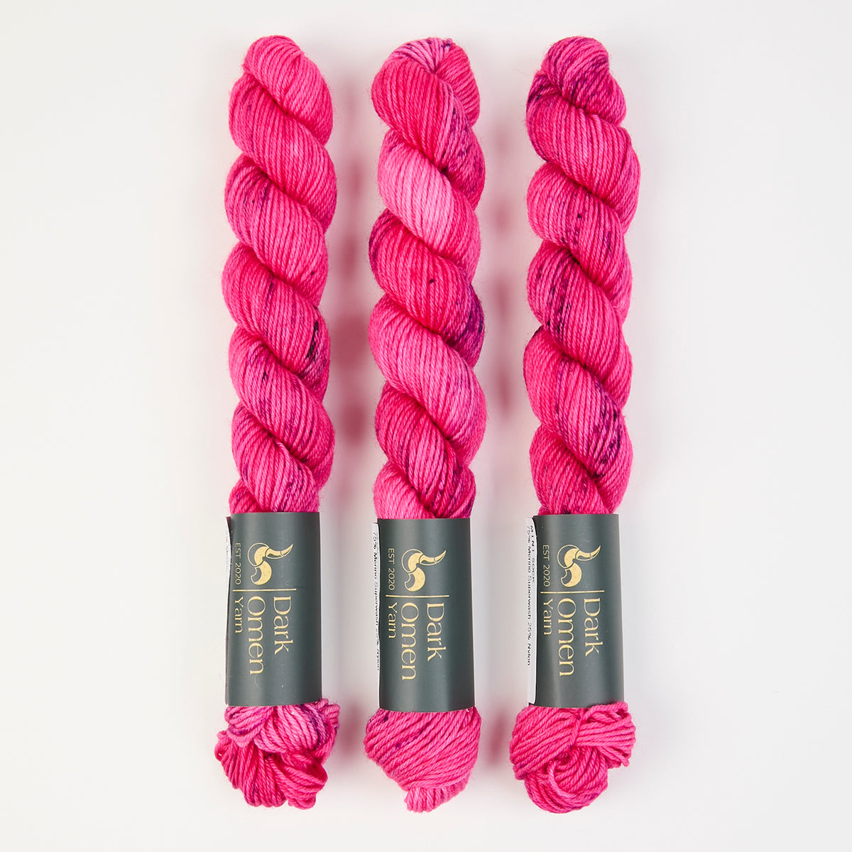 Dark Omen Yarn MERINO SOCK MINI - SAXOPHONE SOLO Merino wool Nylon Fingering fuchsia pink Yarn