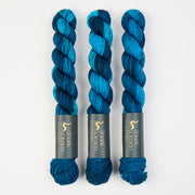 Dark Omen Yarn MERINO SOCK MINI - SCUBA DIVE Merino wool Nylon Fingering blue Yarn