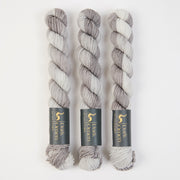 Dark Omen Yarn MERINO SOCK MINI - WHISPER Merino wool Nylon Fingering white grey Yarn