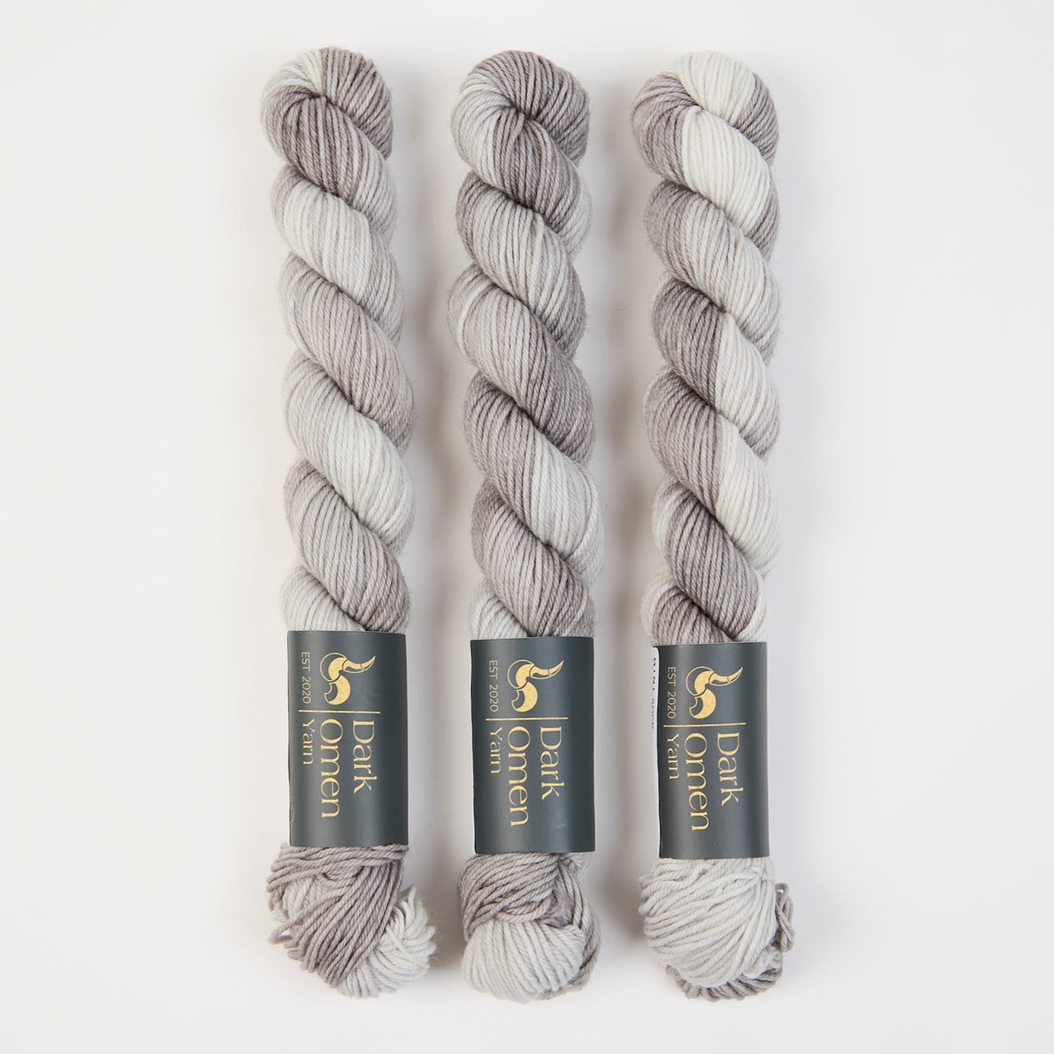 Dark Omen Yarn MERINO SOCK MINI - WHISPER Merino wool Nylon Fingering white grey Yarn