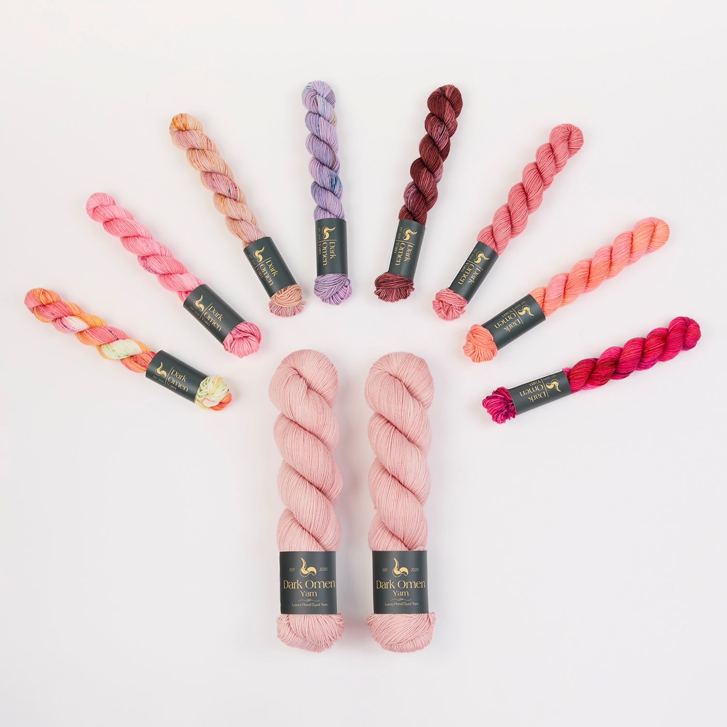 Dark Omen Yarn PINK BRICKS Fingering Quick Kits