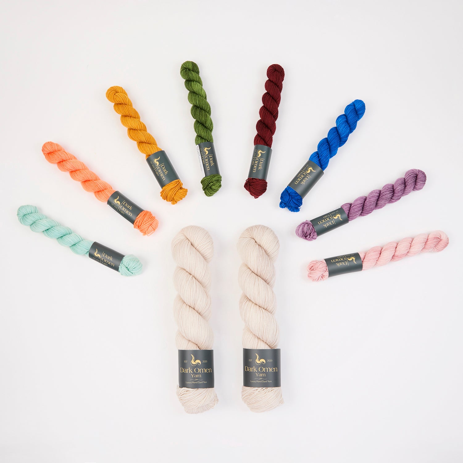 Dark Omen Yarn RAINBOW BRICKS Fingering Quick Kits