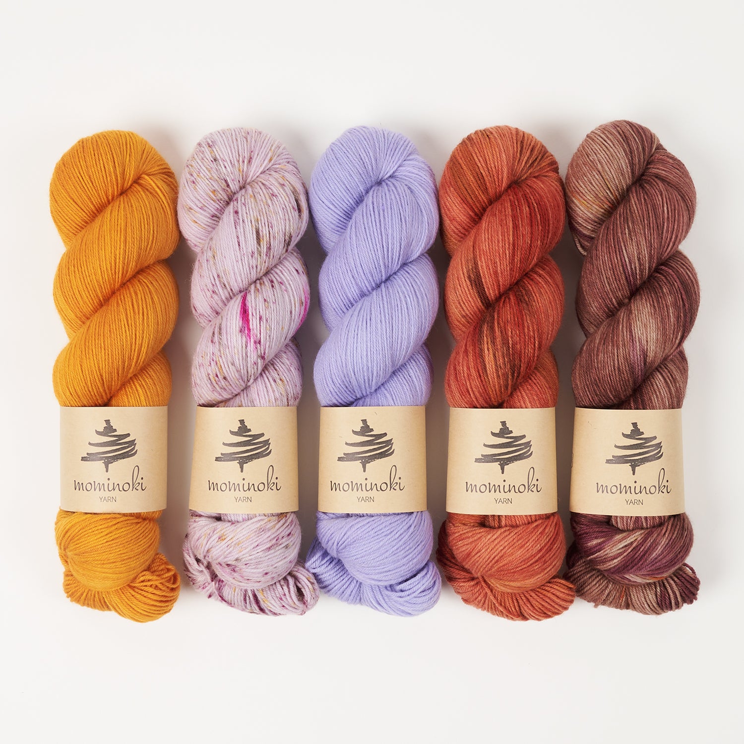 Mominoki Yarn LAVENDER SUNSET Merino wool Polyamide Fingering Quick Kits