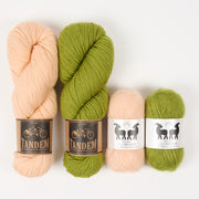 West Wool AVOCADO DESSERT Mohair Silk Merino wool Mixed Weight Quick Kits