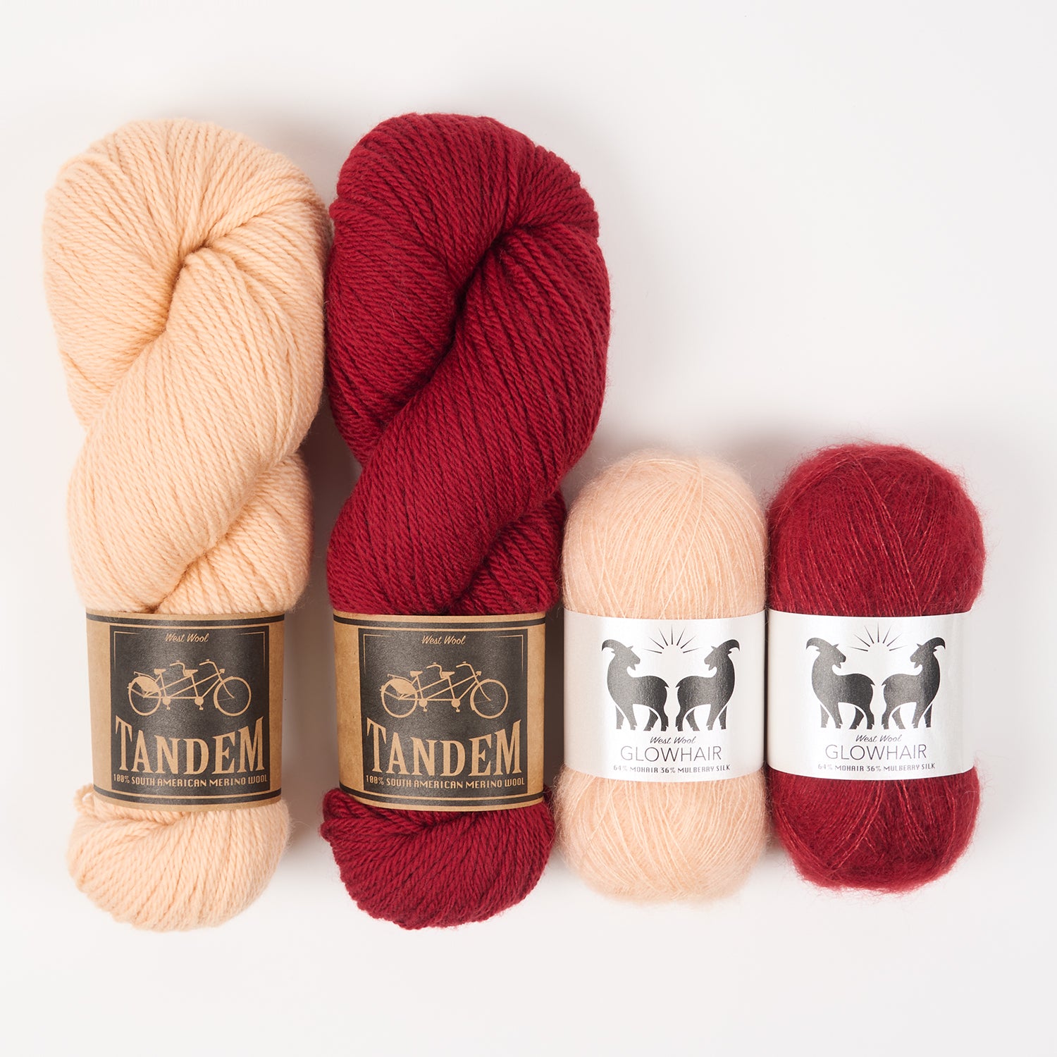 West Wool DELICIOUS BERRIES Mohair Silk Merino wool Mixed Weight Quick Kits