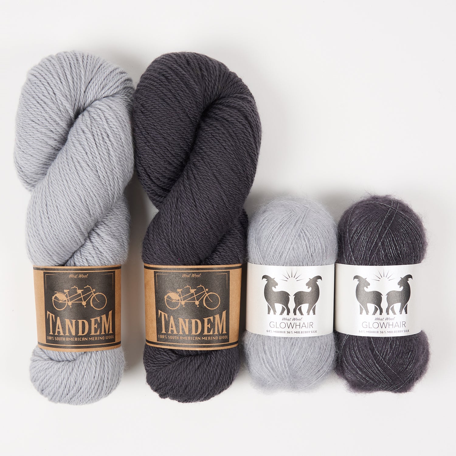 West Wool CANAL VIEW Mohair Silk Merino wool Mixed Weight Quick Kits
