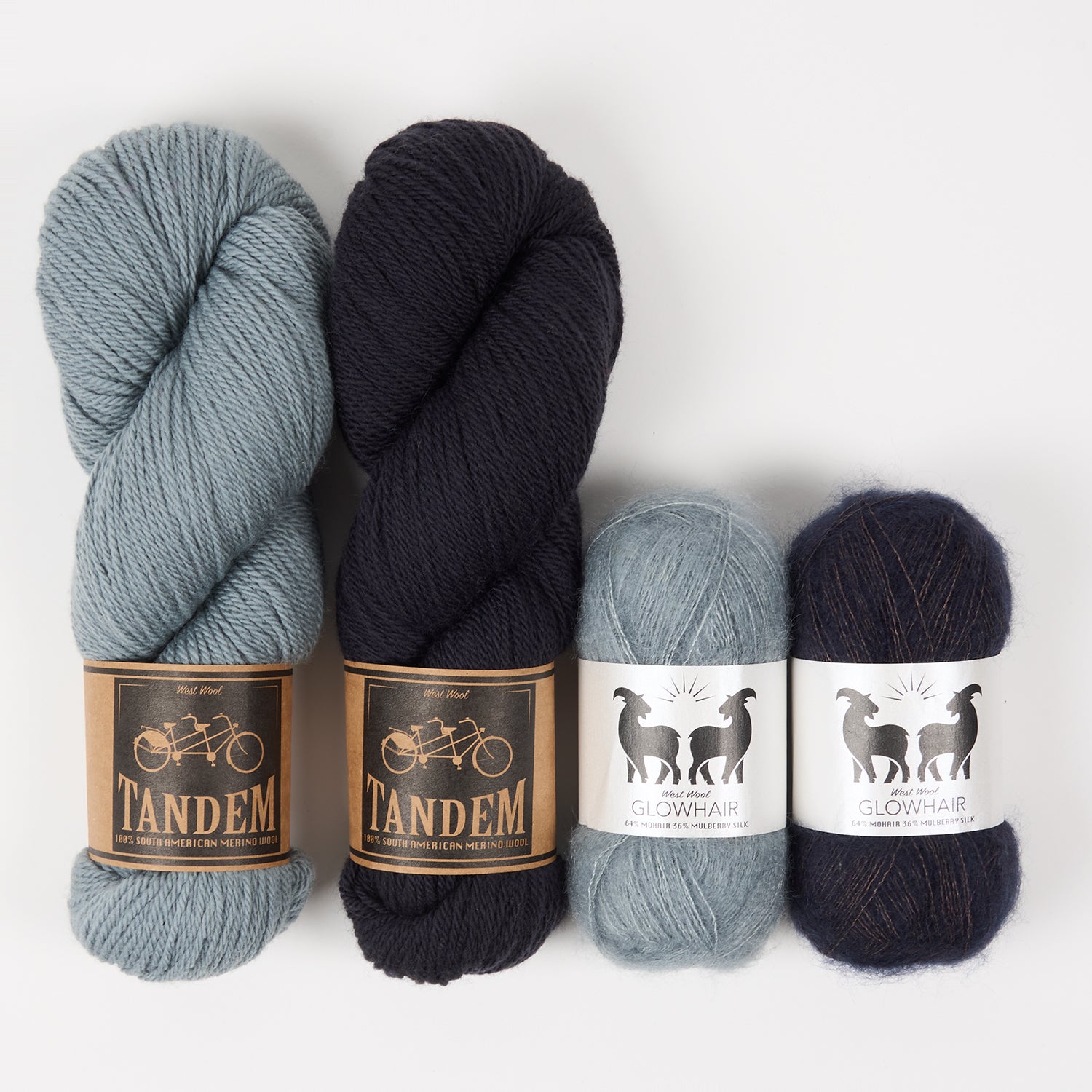 West Wool BRETON SPRUCE Mohair Silk Merino wool Mixed Weight Quick Kits
