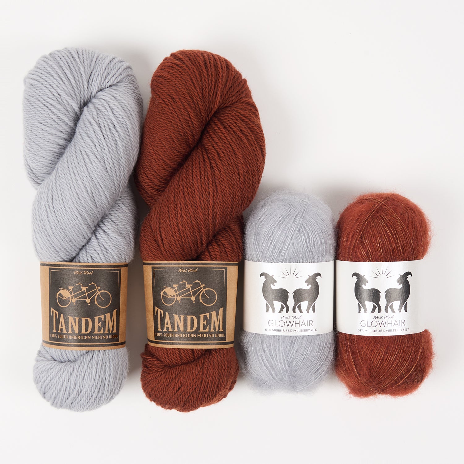 West Wool DUTCH AUTUMN Mohair Silk Merino wool Mixed Weight Quick Kits