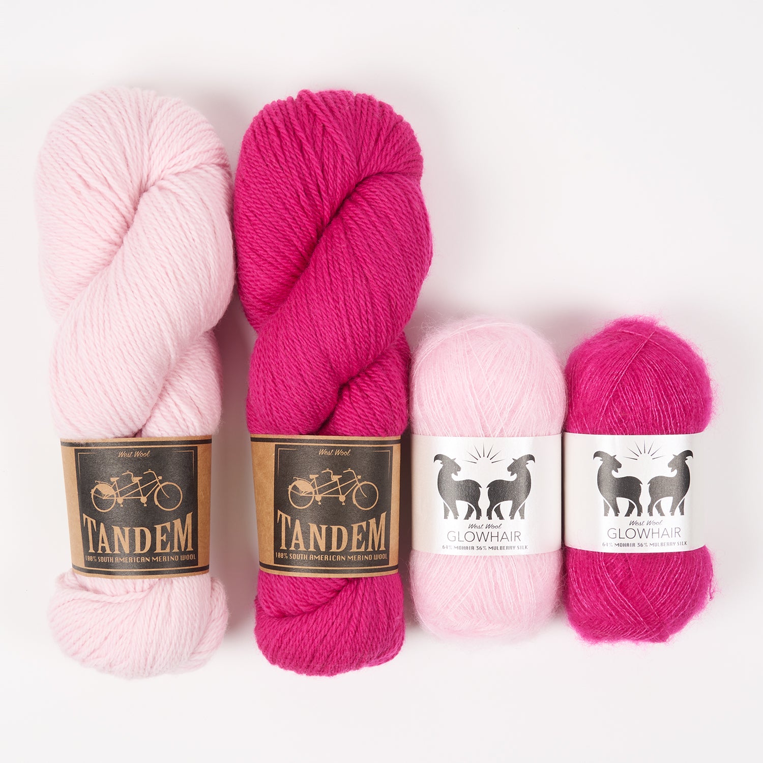 West Wool INTENSE POWDER Mohair Silk Merino wool Mixed Weight Quick Kits