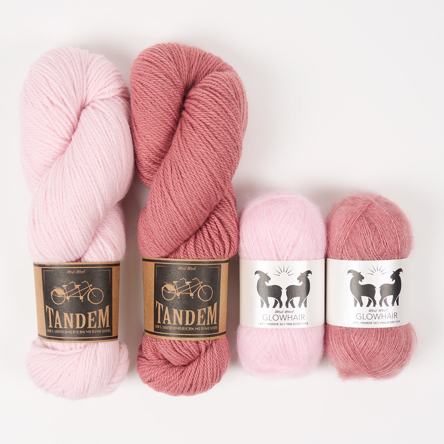 West Wool WESTKNITS KIT - ROSE POWDER Mohair Silk Merino wool Lace DK pink Westknits Kits