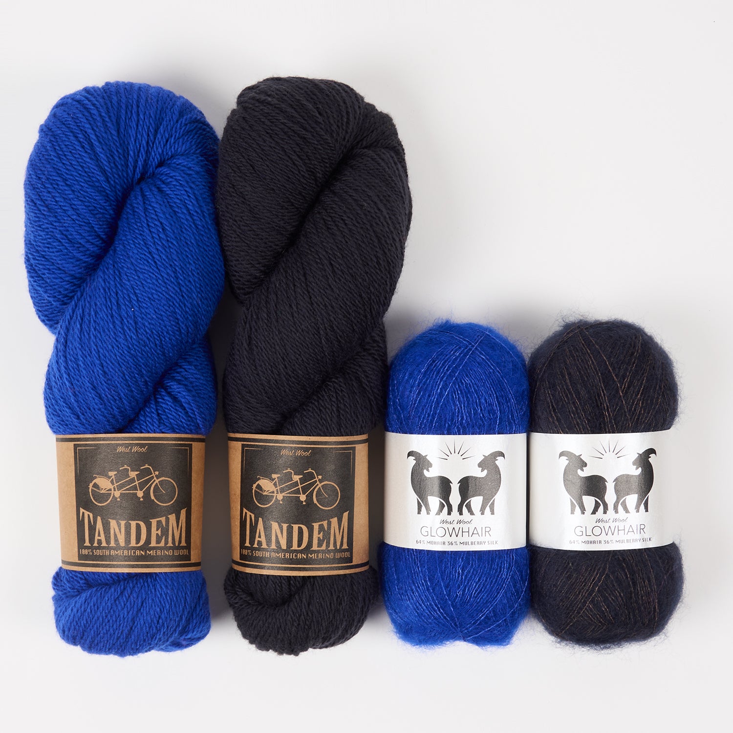 West Wool ROYAL WATERS Mohair Silk Merino wool Mixed Weight Quick Kits