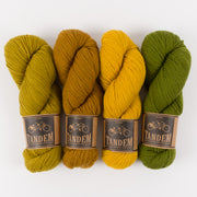 West Wool OLIVES AND MUSTARD Merino wool DK Quick Kits