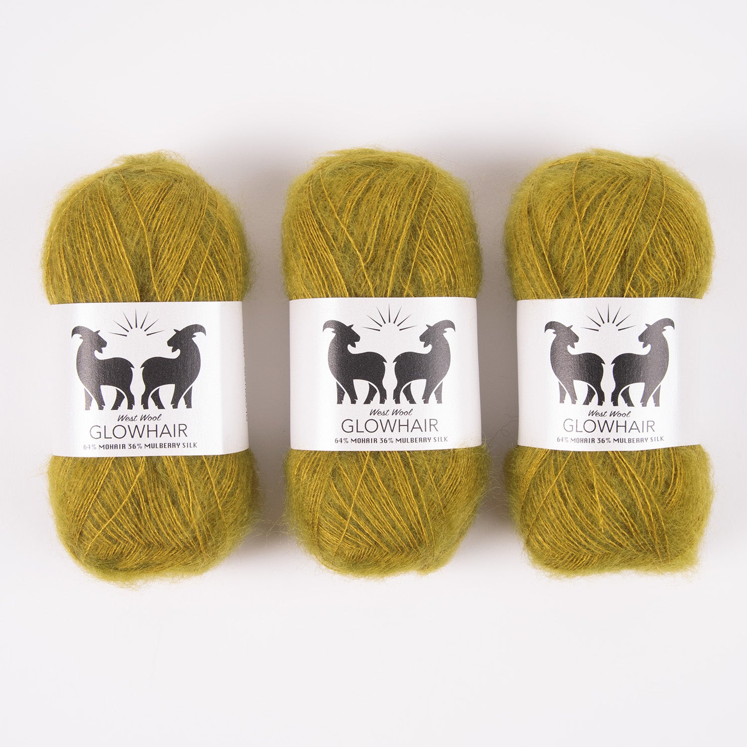 West Wool GLOWHAIR - DIJON Mohair Silk Lace yellow Yarn