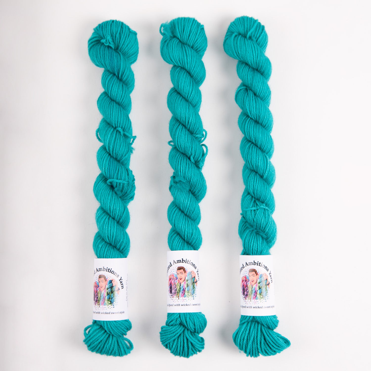 Twisted Ambitions SWEET SOCK MINI - DREAM Merino wool Nylon Fingering turquoise blue Yarn