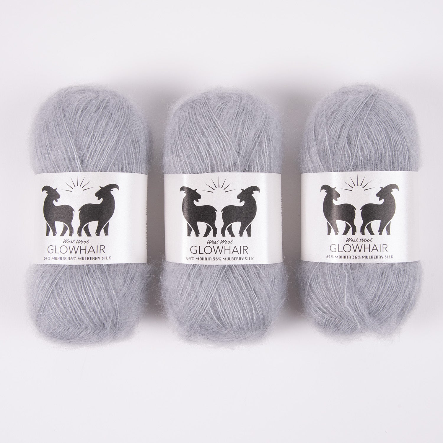 West Wool GLOWHAIR - DUTCH SKY Mohair Silk Lace grey Yarn