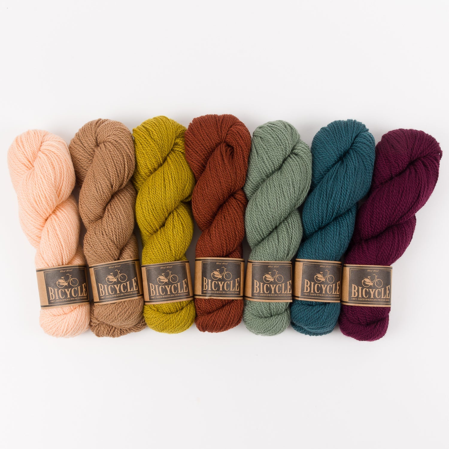 West Wool WESTKNITS KIT - ENCHANTED BISCUIT Merino wool Fingering peach green red blue Westknits Kits