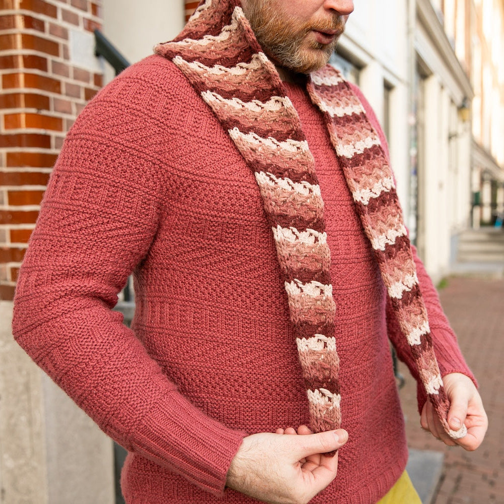 Embossed Jacquard Skinny Scarf