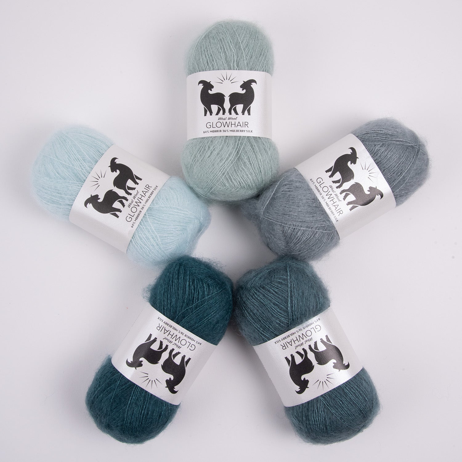 West Wool WESTKNITS KIT - THIS WINTER'S MORN Mohair Silk Lace blue grey Westknits Kits