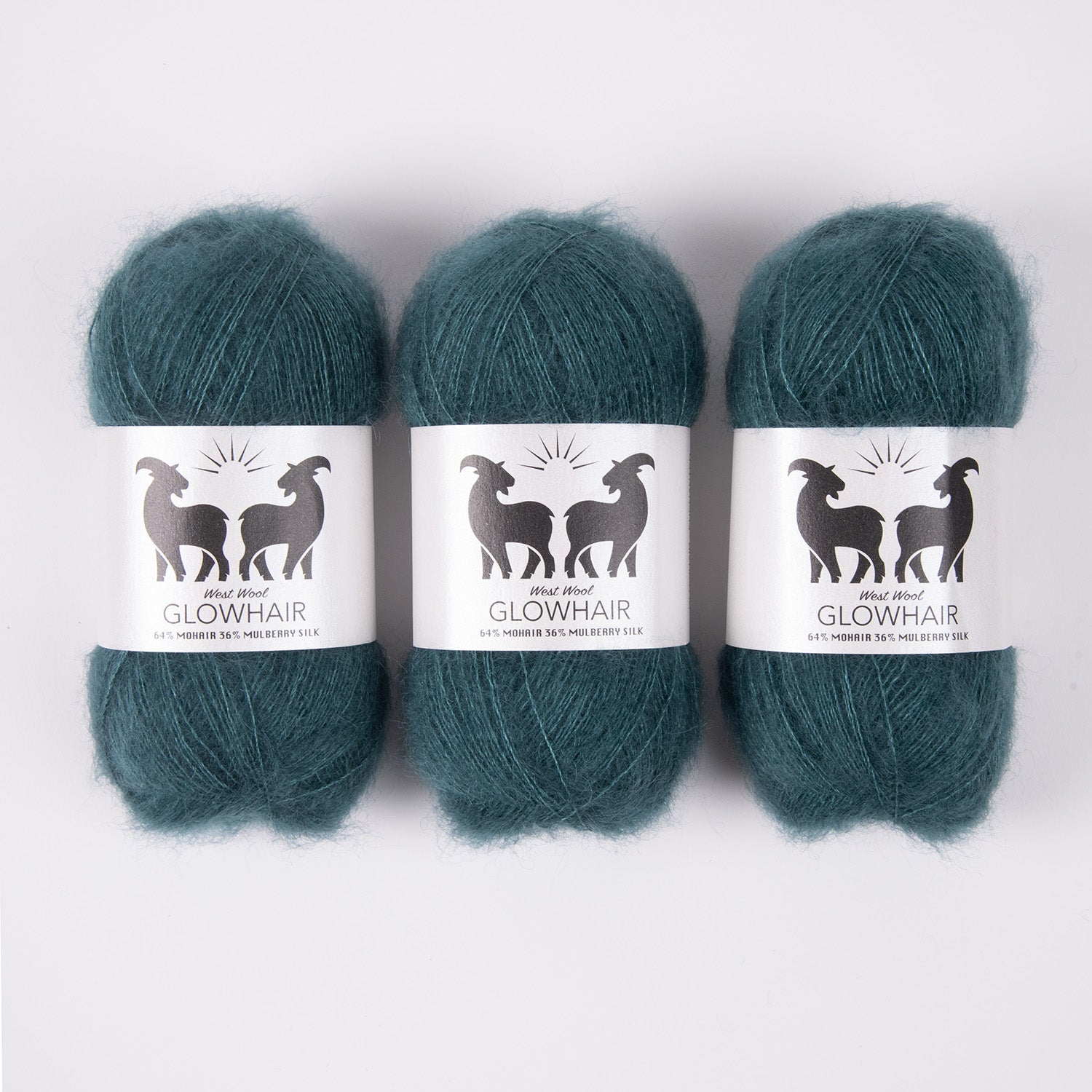 West Wool GLOWHAIR - ENCHANTED Mohair Silk Lace blue Yarn