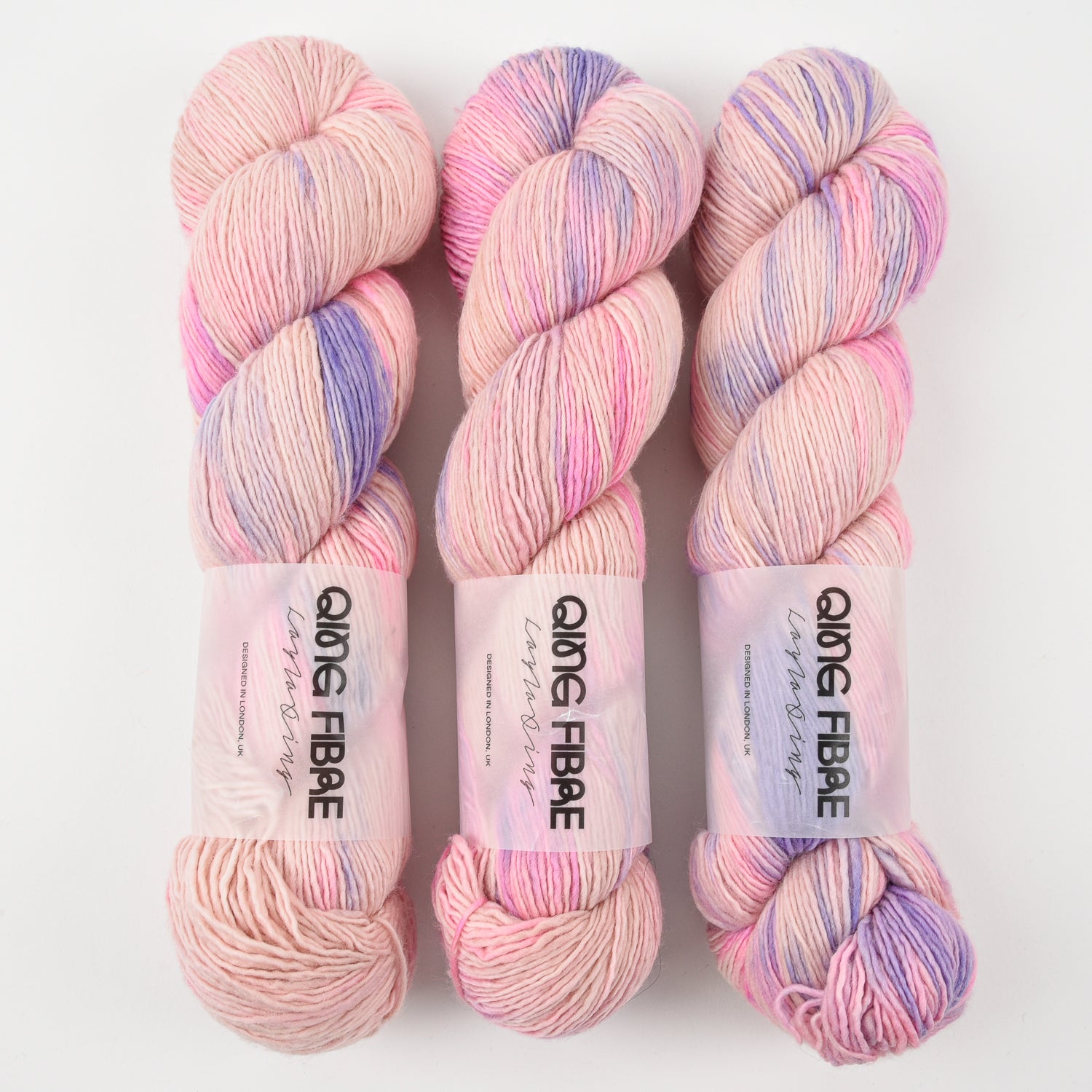 Qing Fibre DASHING SASSY - FAIRY DUST Merino wool Fingering pink Yarn