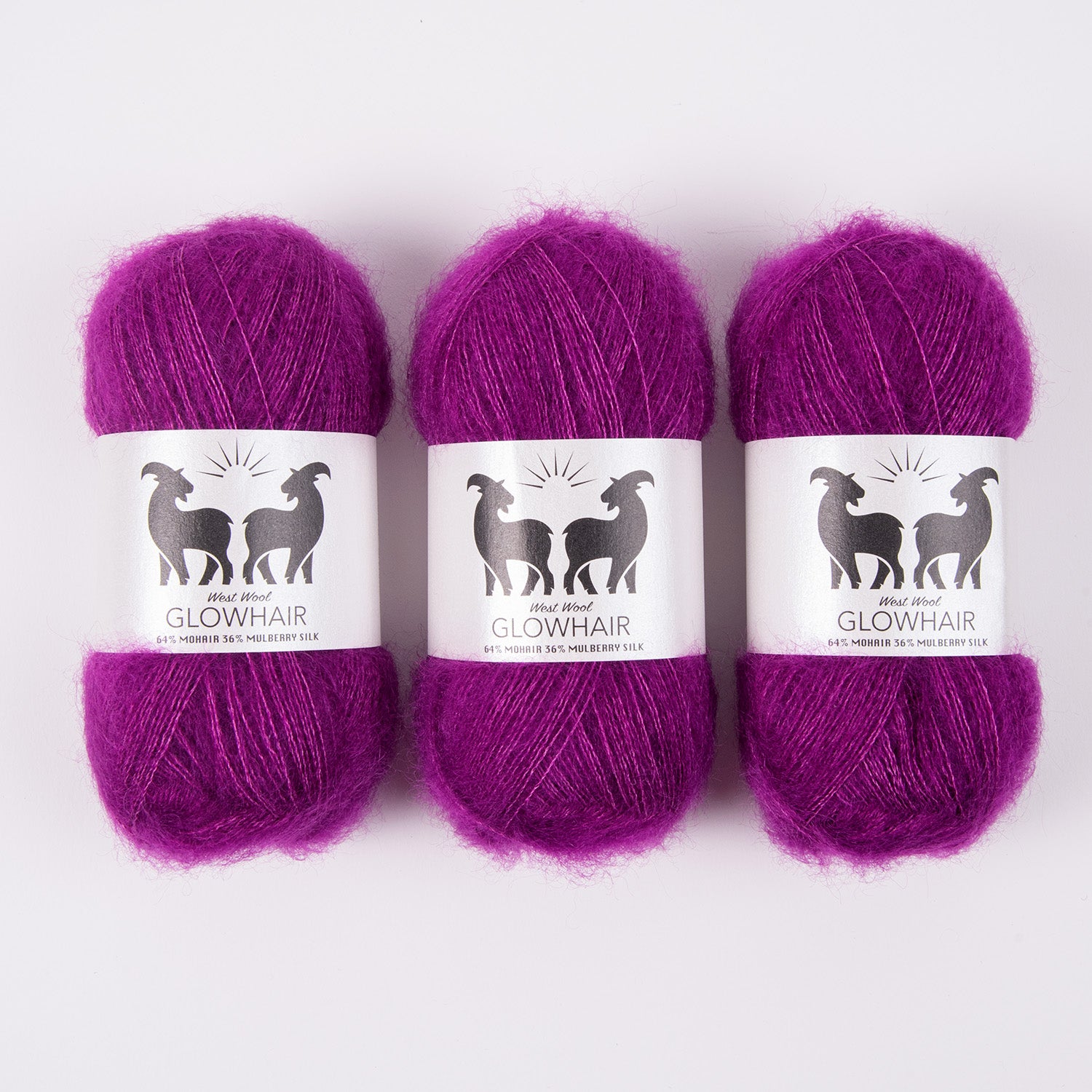 West Wool GLOWHAIR - FANDANGO Mohair Silk Lace purple Yarn