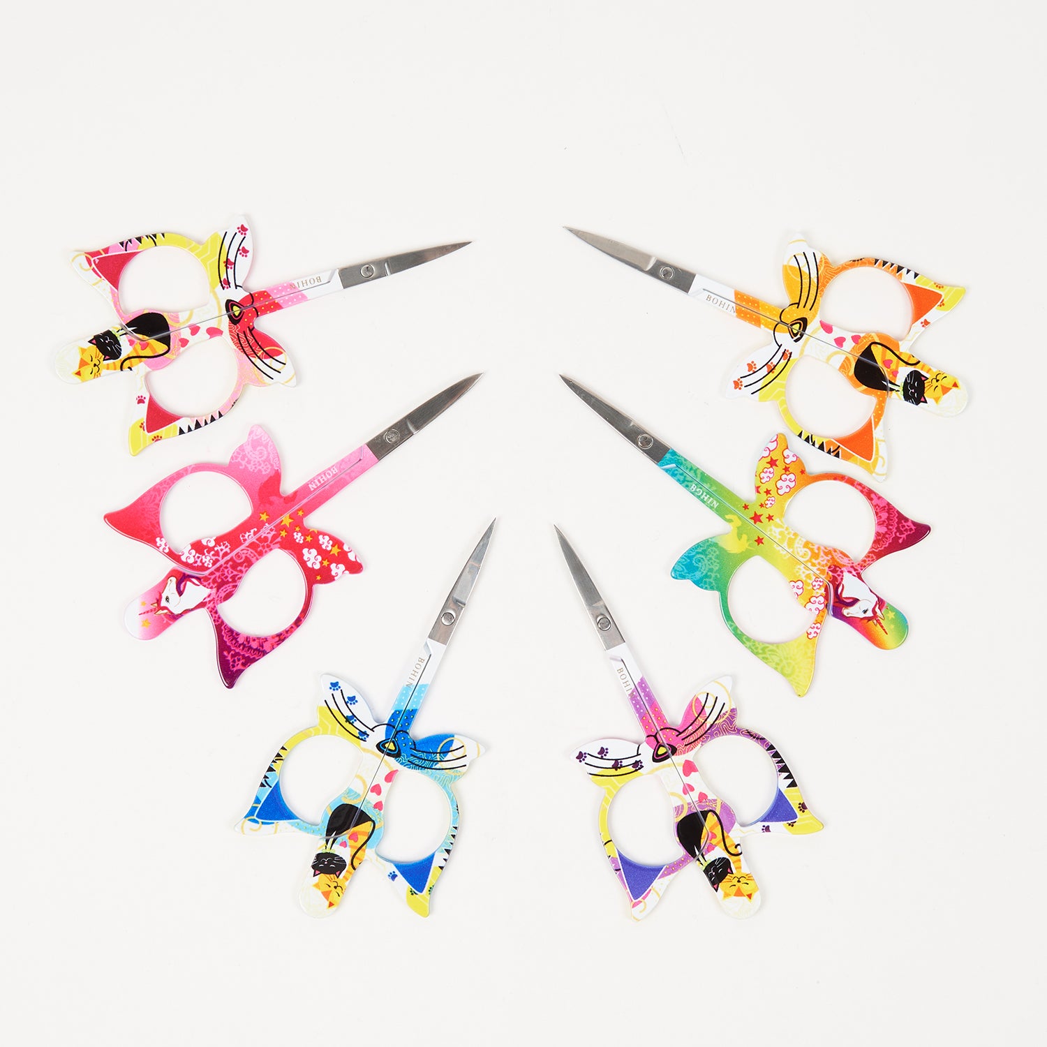 Bohin FANTASY EMBROIDERY SCISSORS pink multicolor fuchsia purple orange blue Tools