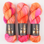 Punk Rock Unicorn SOUL DK - FIRECRACKER Merino wool Nylon DK Sock orange Yarn