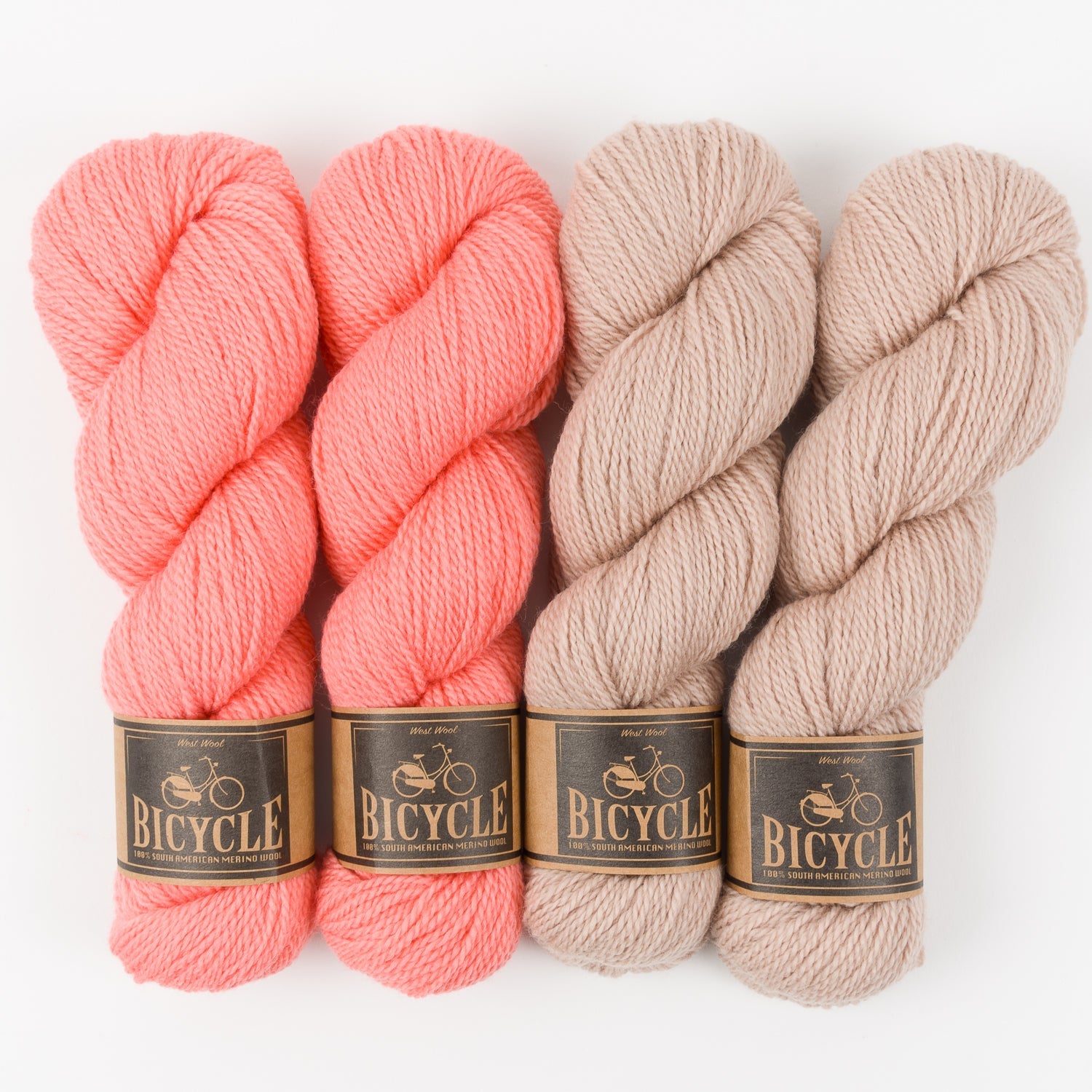 West Wool WESTKNITS KIT - FLAMINGO DESERT Merino wool Fingering pink coral beige Westknits Kits