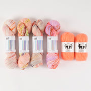 Hedgehog Fibres FLAMINGO TONE Merino wool Mohair Silk Fingering Quick Kits