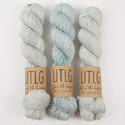 Life in The Long Grass LITLG SINGLES - FLURRY Merino wool Fingering grey blue Yarn
