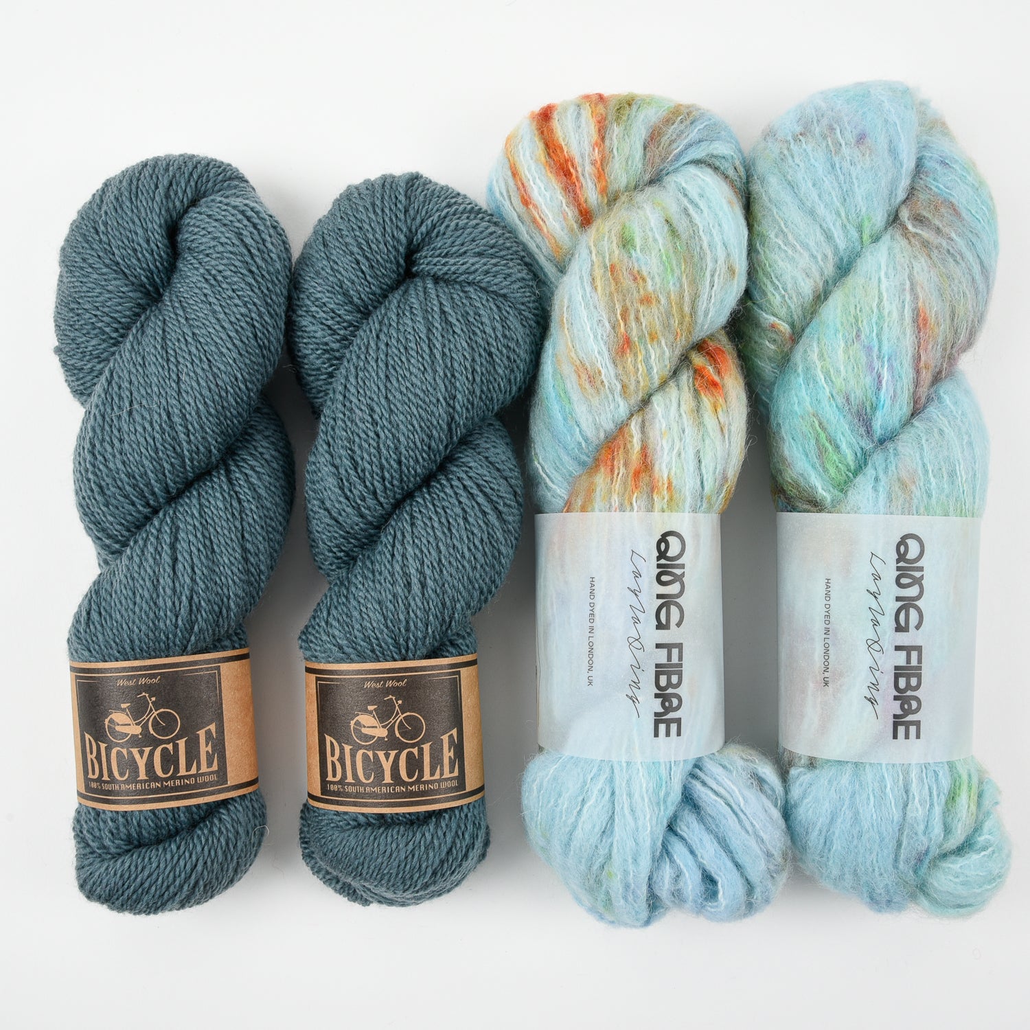 Qing Fibre FLY AWAY Alpaca Merino wool Silk Mixed Weight Quick Kits