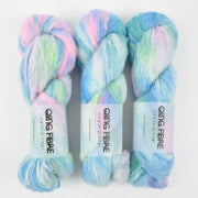 Qing Fibre MELTED BABY SURI - FOUNTAIN Alpaca Merino wool Silk Sport rainbow blue Yarn